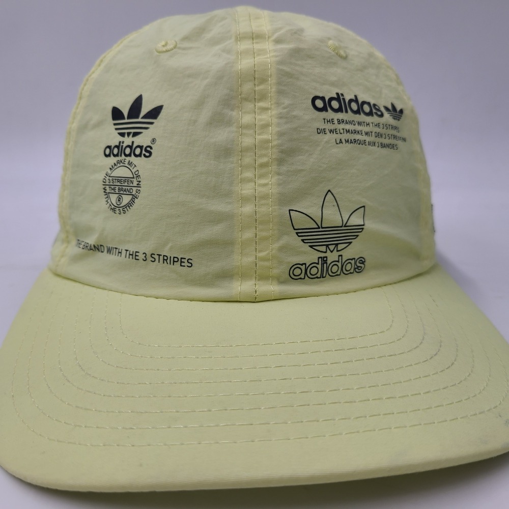 Adidas Hat Strapback Yellow Trefoil Logo Nylon The Brand With The 3 Stripes Men - Picture 2 of 16